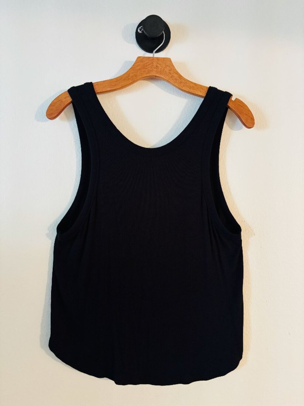 RVCA Black Summer Tank Top - Ribbed Sleeveless Top - Large
